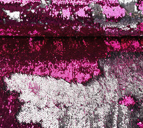 Reversible Sequin Fabric Fuchsia-Silver