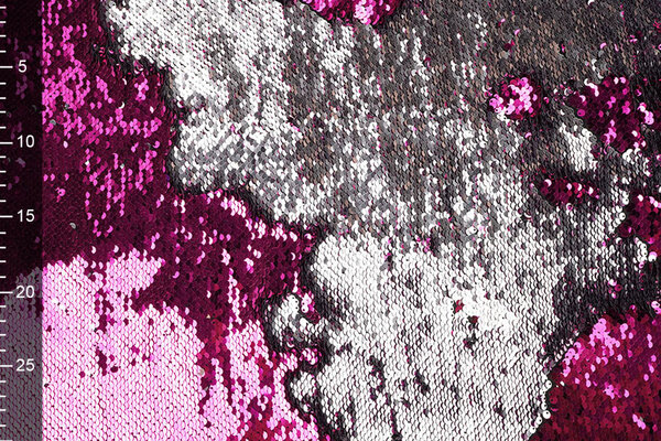 Reversible Sequin Fabric Fuchsia-Silver