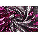 Reversibler Paillettenstoff Fuchsia-Silber Reversibler Paillettenstoff Fuchsia-Silber