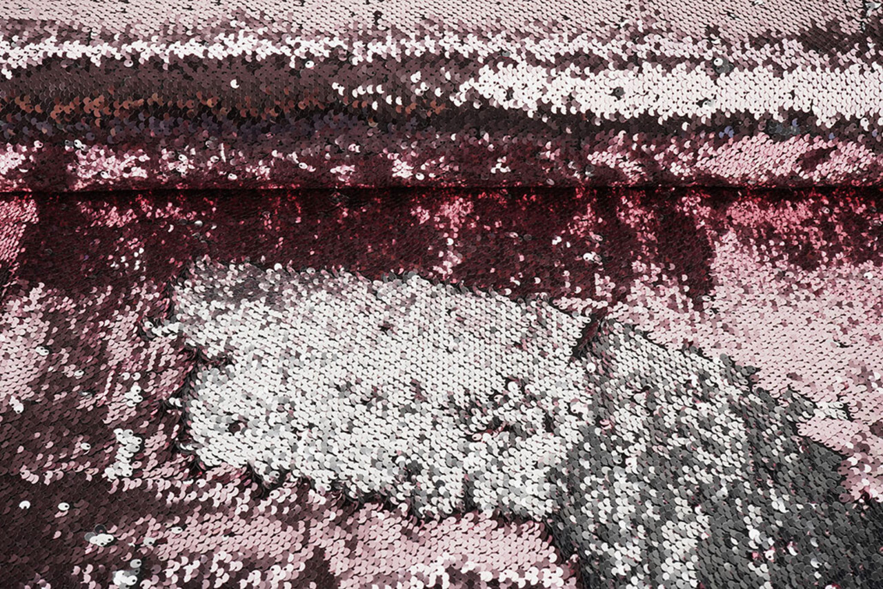 Reversible Sequin Fabric Pink-Silver