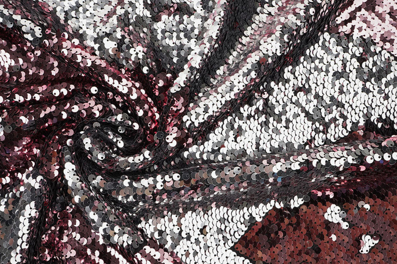 Reversible Sequin Fabric Pink-Silver