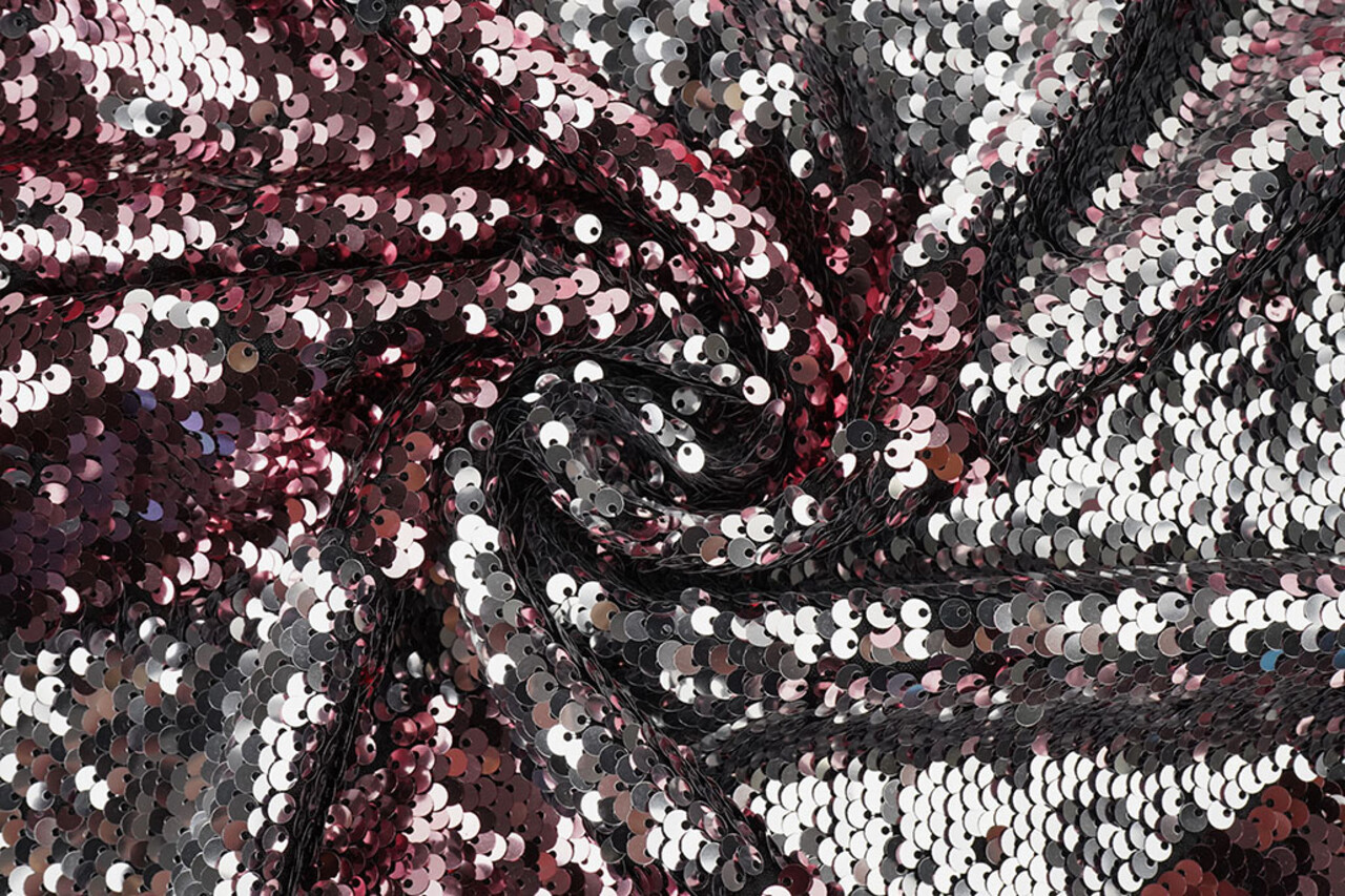 Reversible Sequin Fabric Pink-Silver