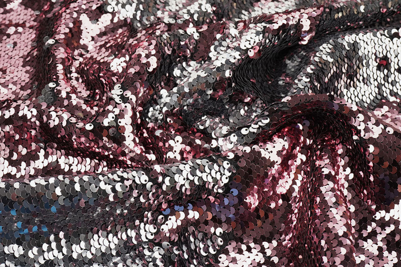 Reversible Sequin Fabric Pink-Silver