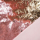 Reversible Sequin Fabric Pink-Gold on Pink Satin Reversible Sequin Fabric Pink-Gold on Pink Satin