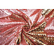 Reversible Sequin Fabric Pink-Gold on Pink Satin