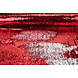 Reversibler Paillettenstoff Rot-Silber auf Rot Satin
