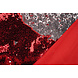 Reversible Sequin Fabric Red-Silver on Red Satin