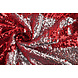 Reversible Sequin Fabric Red-Silver on Red Satin