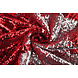 Reversible Sequin Fabric Red-Silver on Red Satin