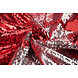 Reversible Sequin Fabric Red-Silver on Red Satin