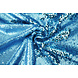 Omkeerbare Pailletten Stof Mat-Glans Blauw op Blauw Satijn