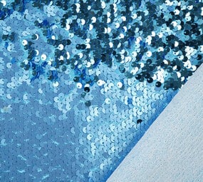 Reversibler Paillettenstoff Matt-Glanz Blau Reversibler Paillettenstoff Matt-Glanz Blau