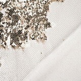 Reversible Sequin Fabric Matte White-Shiny Champagne on White Satin Reversible Sequin Fabric Matte White-Shiny Champagne on White Satin