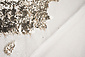 Reversible Sequin Fabric Matte White-Shiny Champagne on White Satin