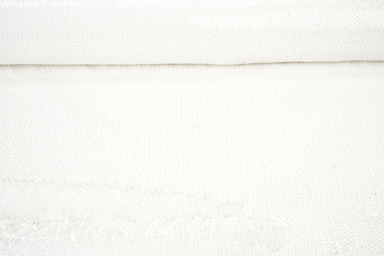 Reversible Sequin Fabric White - White Reversible Sequin Fabric White - White