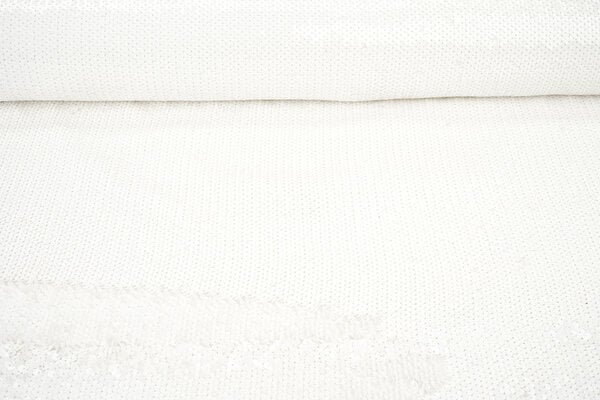 Omkeerbare Pailletten Stof Wit - Wit Omkeerbare Pailletten Stof Wit - Wit