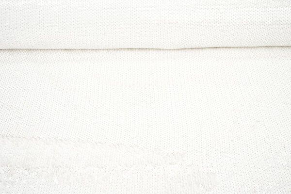 Reversible Sequin Fabric White - White Reversible Sequin Fabric White - White