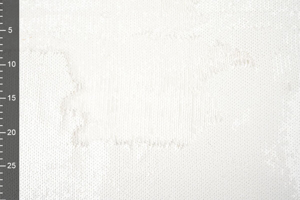 Reversibler Paillettenstoff Weiß - Weiß Reversibler Paillettenstoff Weiß - Weiß