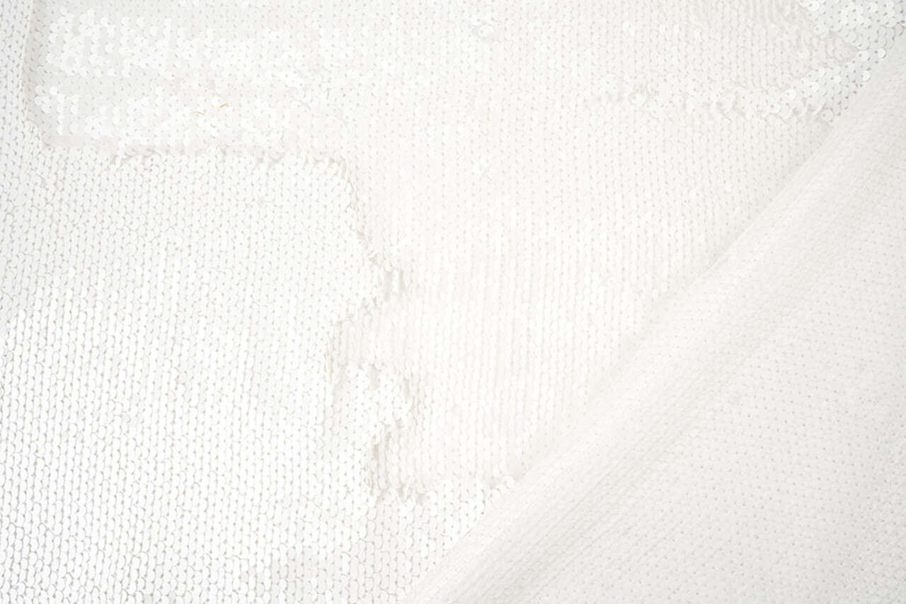 Reversible Sequin Fabric White - White Reversible Sequin Fabric White - White
