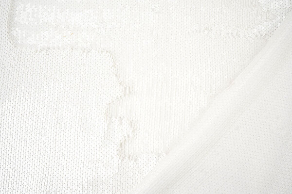 Reversible Sequin Fabric White - White Reversible Sequin Fabric White - White