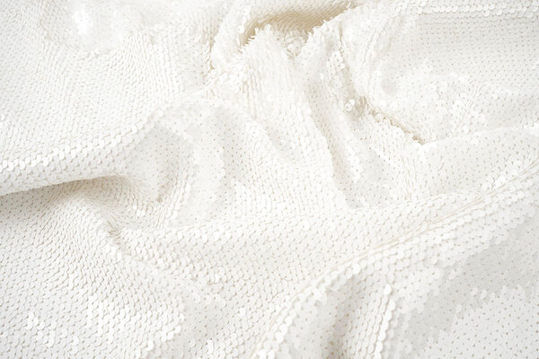Reversible Sequin Fabric White - White Reversible Sequin Fabric White - White