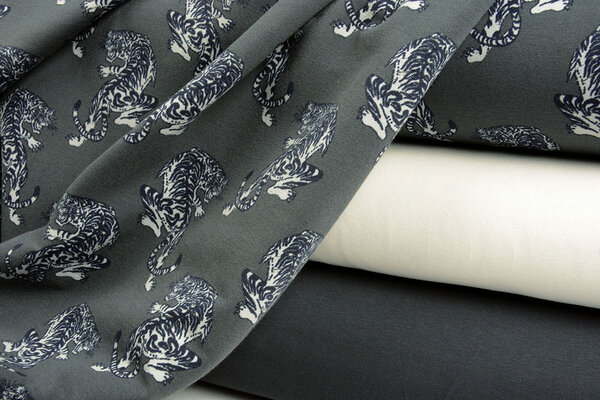 Oeko-Tex®  French Terry Tiger Grau