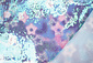 Sequin Fabric Pearlescent on Printed Satin Stars