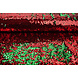 Reversibler Paillettenstoff Rot-Grün