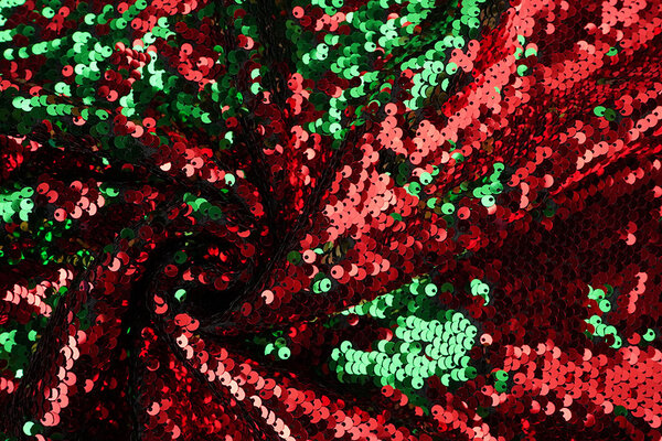 Reversible Sequin Fabric Red-Green