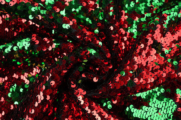 Reversible Sequin Fabric Red-Green