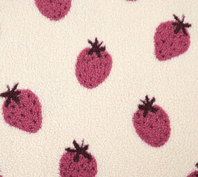 Teddy Fabric Strawberries Cream Teddy Fabric Strawberries Cream