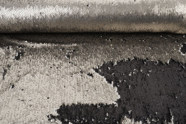 Reversible Sequins on Mesh on Mesh Matte Grey-Anthracite