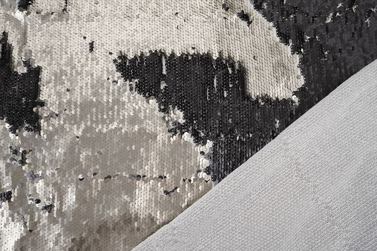 Reversible Sequins on Mesh on Mesh Matte Grey-Anthracite