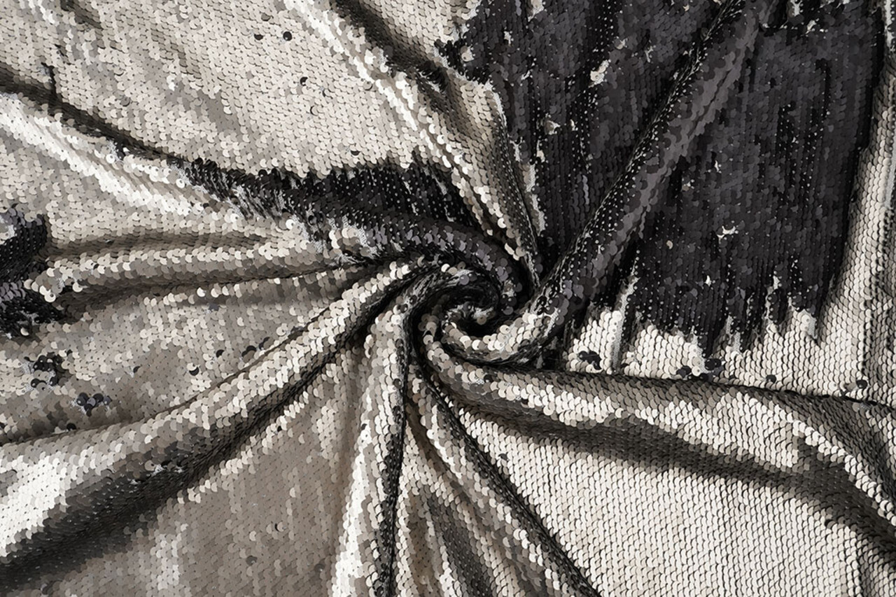 Reversible Sequins on Mesh on Mesh Matte Grey-Anthracite
