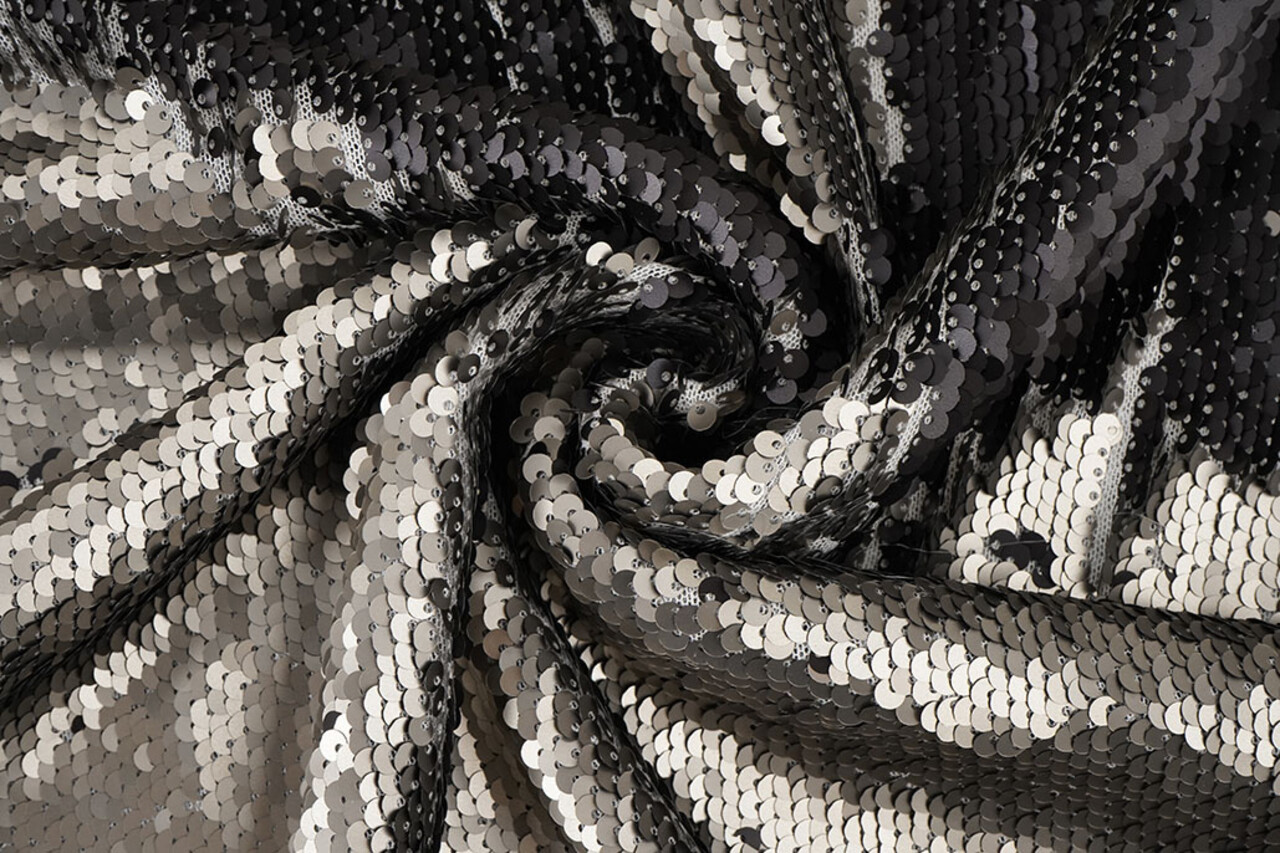 Reversible Sequins on Mesh on Mesh Matte Grey-Anthracite