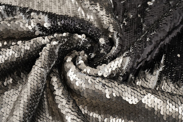 Reversible Sequins on Mesh on Mesh Matte Grey-Anthracite
