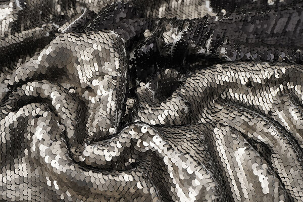 Reversible Sequins on Mesh on Mesh Matte Grey-Anthracite