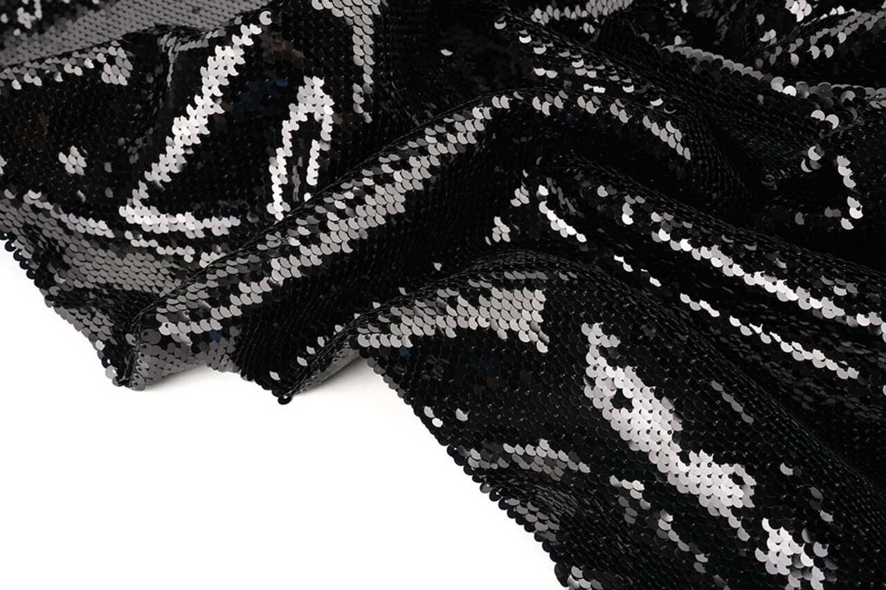 Reversible Sequin Fabric Black - Black Reversible Sequin Fabric Black - Black