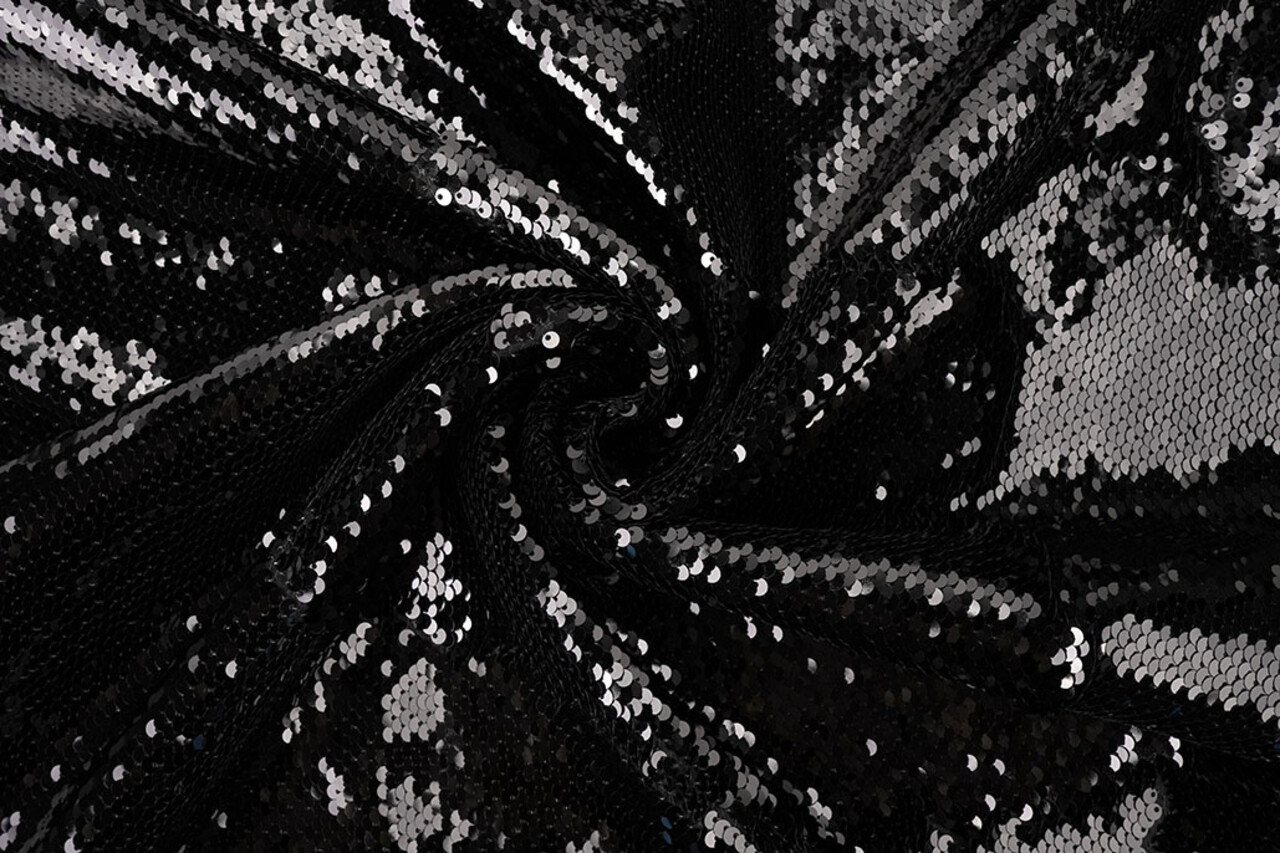 Reversible Sequin Fabric Black - Black Reversible Sequin Fabric Black - Black