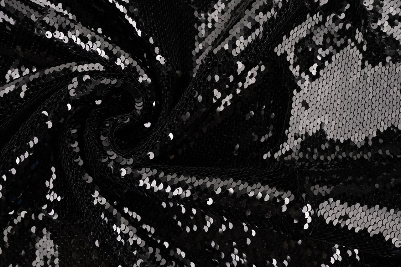 Reversible Sequin Fabric Black - Black Reversible Sequin Fabric Black - Black
