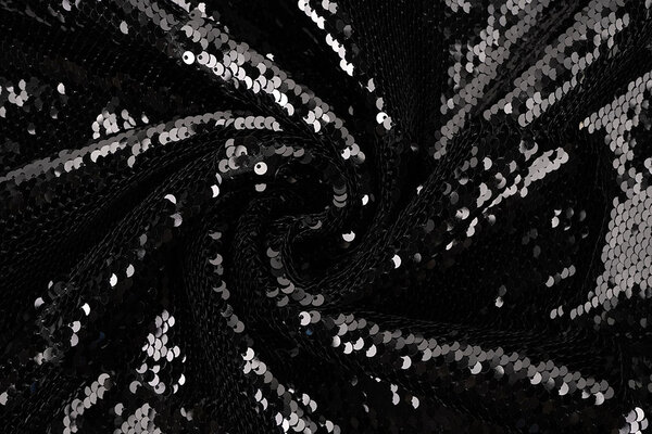 Reversible Sequin Fabric Black - Black Reversible Sequin Fabric Black - Black