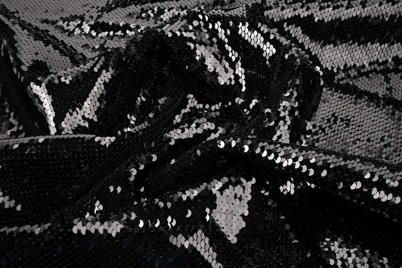 Reversible Sequin Fabric Black - Black Reversible Sequin Fabric Black - Black