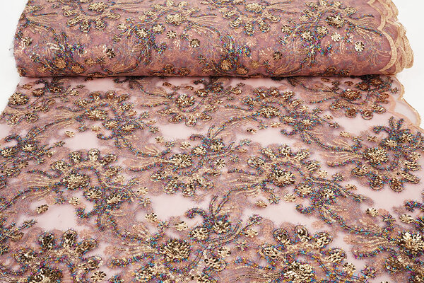 Mesh Embroidered Sequins Ishani Pink Mesh Embroidered Sequins Ishani Pink