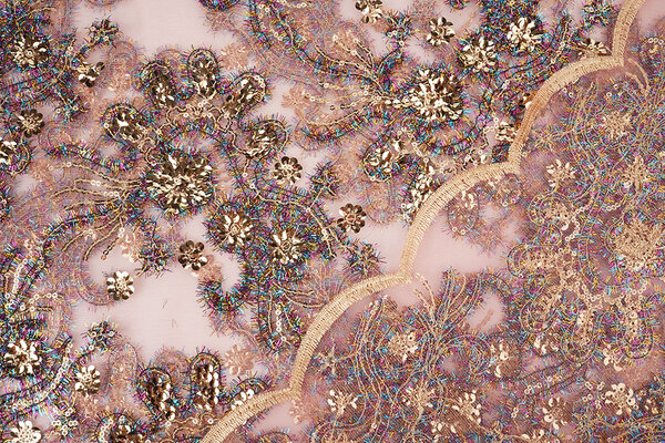 Mesh Embroidered Sequins Ishani Pink Mesh Embroidered Sequins Ishani Pink
