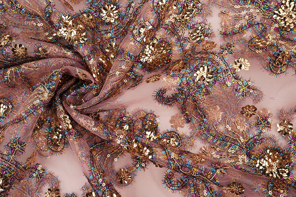 Mesh Embroidered Sequins Ishani Pink Mesh Embroidered Sequins Ishani Pink