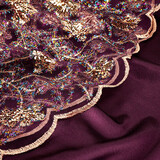Mesh Geborduurd Pailletten Maharani Aubergine