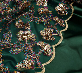 Netz Bestickt Pailletten Maharani Grün