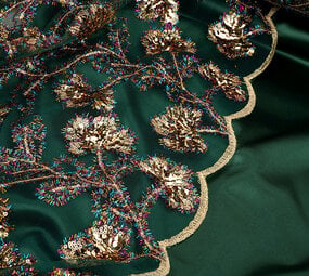 Résille Brodé Paillettes Maharani Vert Résille Brodé Paillettes Maharani Vert