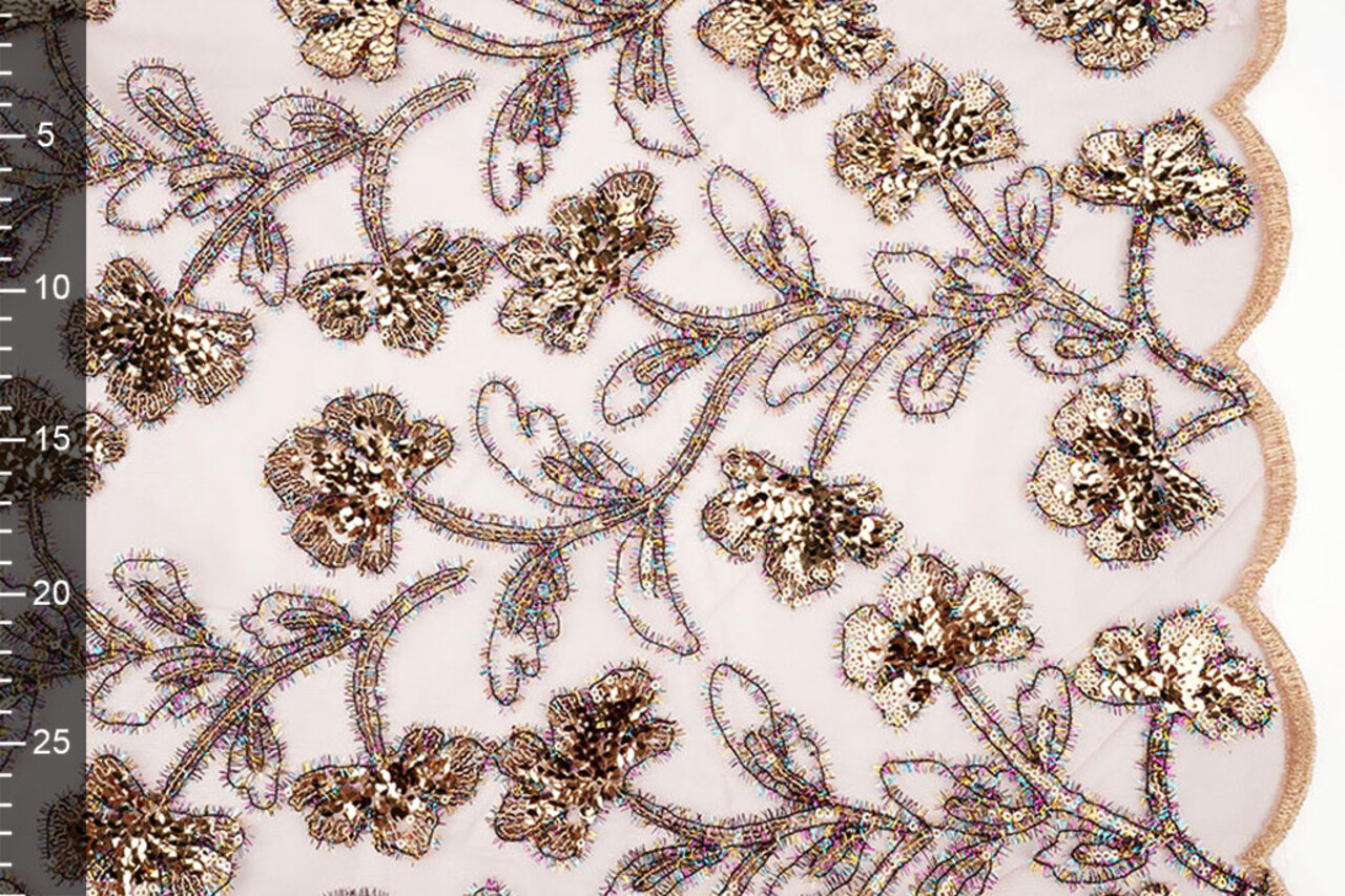 Netz Bestickt Pailletten Maharani Rosa Netz Bestickt Pailletten Maharani Rosa