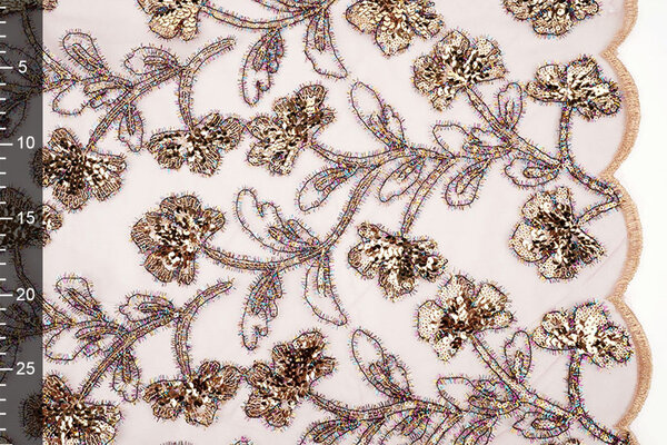 Netz Bestickt Pailletten Maharani Rosa Netz Bestickt Pailletten Maharani Rosa